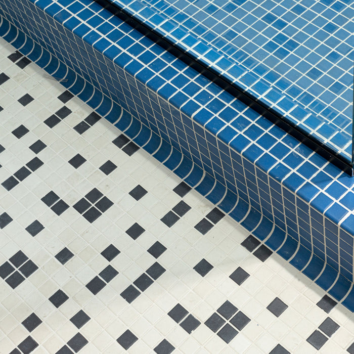 Daltile - Keystones - 1" x 1" Straight Joint - Porcelain Tile Mosaic - Abrasive - Black floor installation