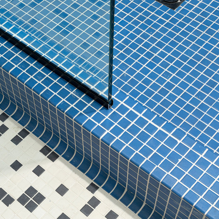 Daltile - Keystones - 1" x 1" Straight Joint - Porcelain Tile Mosaic - Matte - Nautical Blue floor installation
