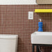 Daltile - Keystones - 1" x 1" Straight Joint - Porcelain Tile Mosaic - Matte - Brownberry wall installation