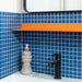 Daltile - Keystones - 1" x 1" Straight Joint - Porcelain Tile Mosaic - Matte - Nautical Blue wall installation