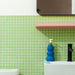 Daltile - Keystones - 1" x 1" Straight Joint - Porcelain Tile Mosaic - Matte - Lime Sherbet wall installation