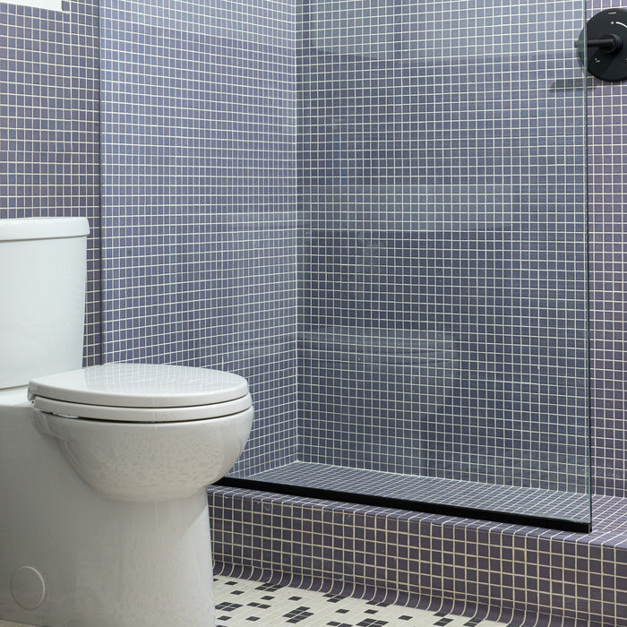 Daltile - Keystones - 1" x 1" Straight Joint - Porcelain Tile Mosaic - Matte - Deep Purple floor and wall installation
