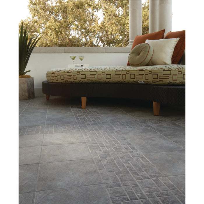 Daltile - Continental Slate - 12 in. x 12 in. - Porcelain Tile - Matte - English Grey Installed