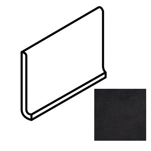 Daltile - Cohesion - 6 in. x 12 in. - Porcelain Cove Base Trim - Matte - Black