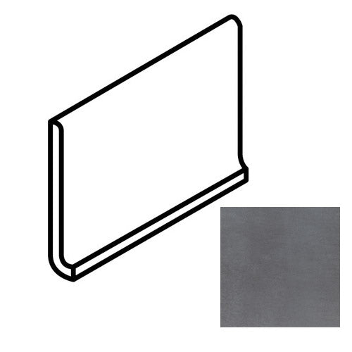 Daltile - Cohesion - 6 in. x 12 in. - Porcelain Cove Base Trim - Matte - Dark Grey