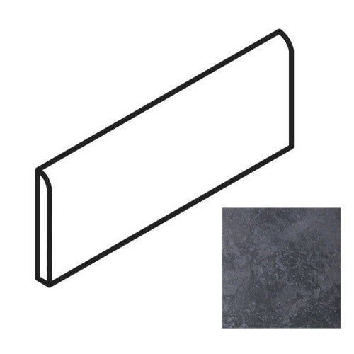 Daltile - Continental Slate - 3 in. x 12 in. - Porcelain Tile Bullnose Trim - Matte - Asian Black