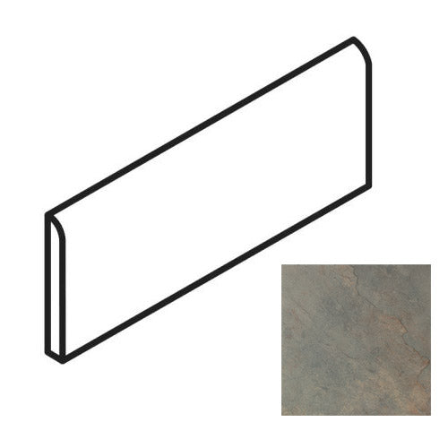 Daltile - Continental Slate - 3 in. x 12 in. - Porcelain Tile Bullnose Trim - Matte - Brazilian Green