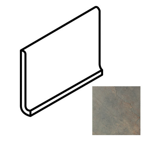 Daltile - Continental Slate - 6 in. x 12 in. - Porcelain Tile Cove Base Trim - Matte - Brazilian Green
