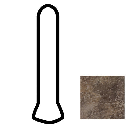 Daltile - Continental Slate - 1 in. x 6 in. - Porcelain Tile Cove Base Outcorner Trim - Matte - Moroccan Brown