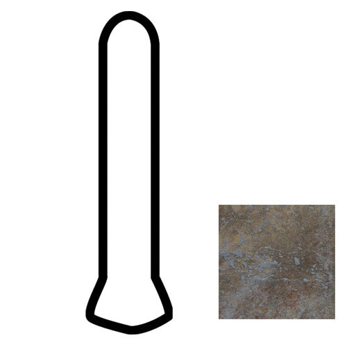 Daltile - Continental Slate - 1 in. x 6 in. - Porcelain Tile Cove Base Outcorner Trim - Matte - Tuscan Blue