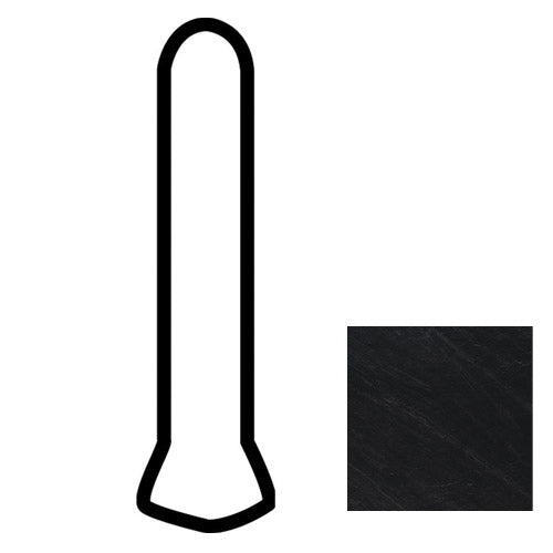 Daltile - Delegate - 1 in. x 6 in. - Cove Base Outcorner Trim - Matte - Black