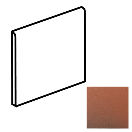 Daltile - Quarry Tile - 6 in. x 6 in. - Ceramic Floor Tile Trim - Bullnose - Textured - Blaze Flash