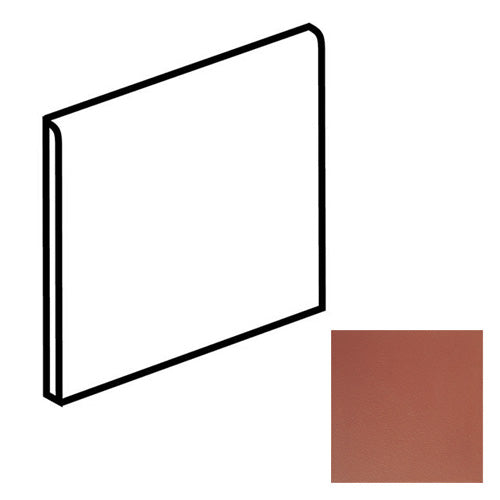 Daltile - Quarry Tile - 6 in. x 6 in. - Ceramic Floor Tile Trim - Bullnose - Textured - Red Blaze