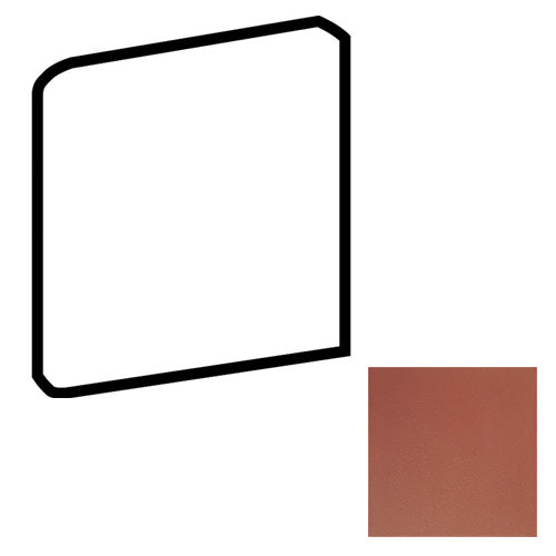 Daltile - Quarry Tile - 6 in. x 6 in. - Ceramic Floor Tile Trim - Bullnose Corner - Matte - Red Blaze