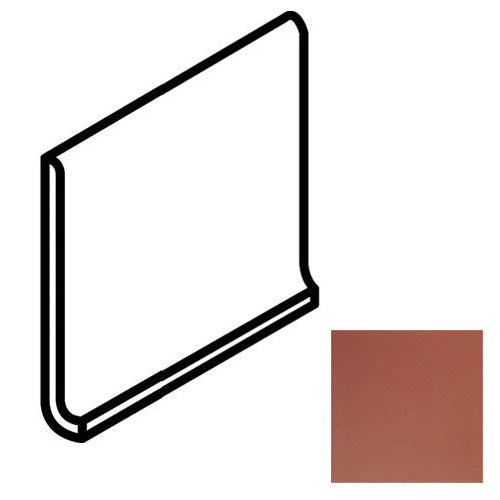 Daltile - Quarry Tile - 5 in. x 6 in. - Ceramic Floor Tile Trim - Cove Base Corner Right - Red Blaze