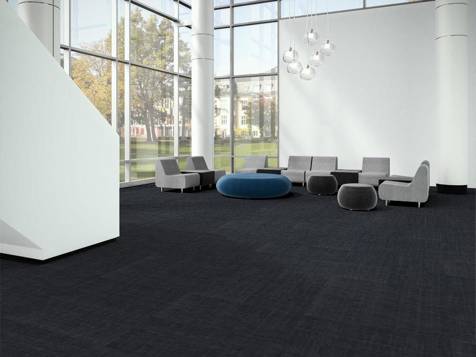 EF Contract - Elan II - 18 in. x 36 in. - Commercial Carpet Tile - Iron Grey ELN58 Room Scene