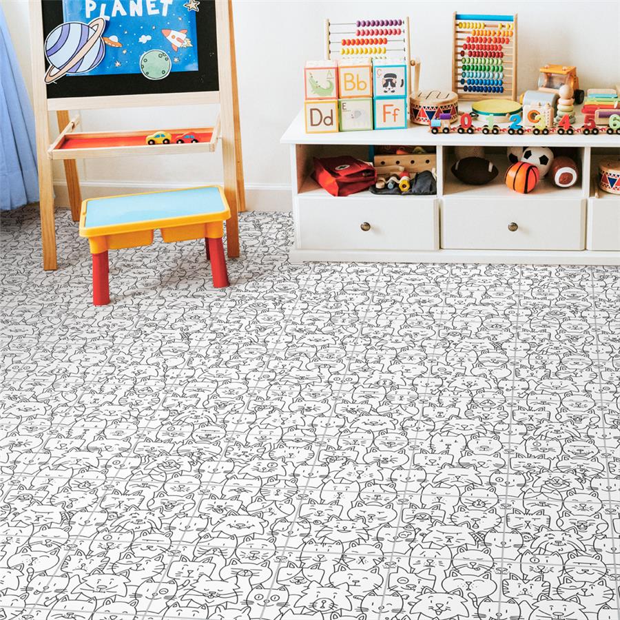 Somertile - Oh My Cat - Porcelain Floor/Wall Tile Floor Install