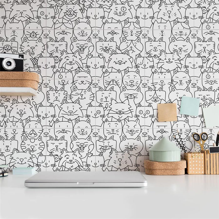 Somertile - Oh My Cat - Porcelain Floor/Wall Tile Installed