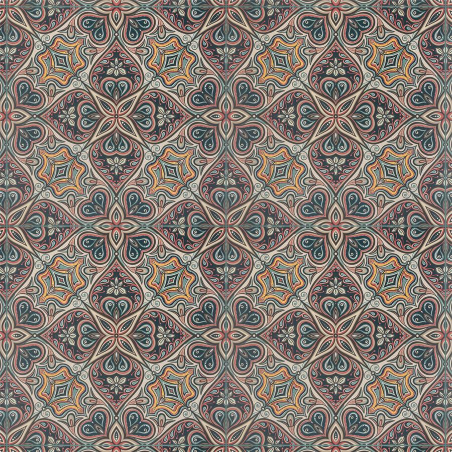 Somertile - Imagine Porcelain Tile - Tapestry Mandala Installed