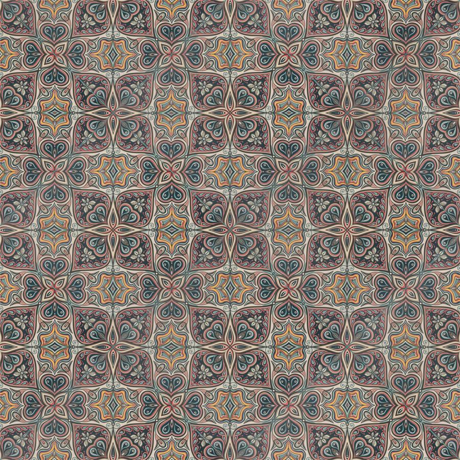 Somertile - Imagine Porcelain Tile - Tapestry Mandala Installed