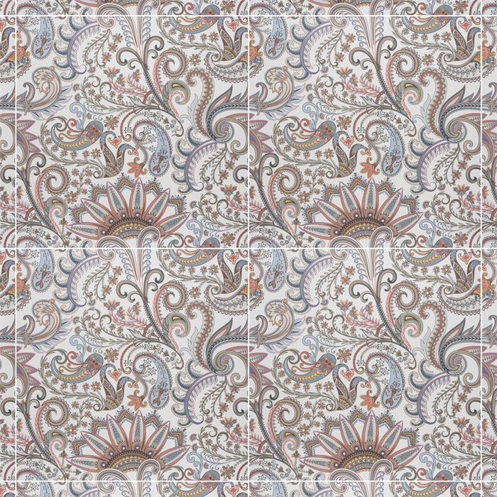 Somertile - Imagine Porcelain Tile - Tapestry Paisley w/ White Grout