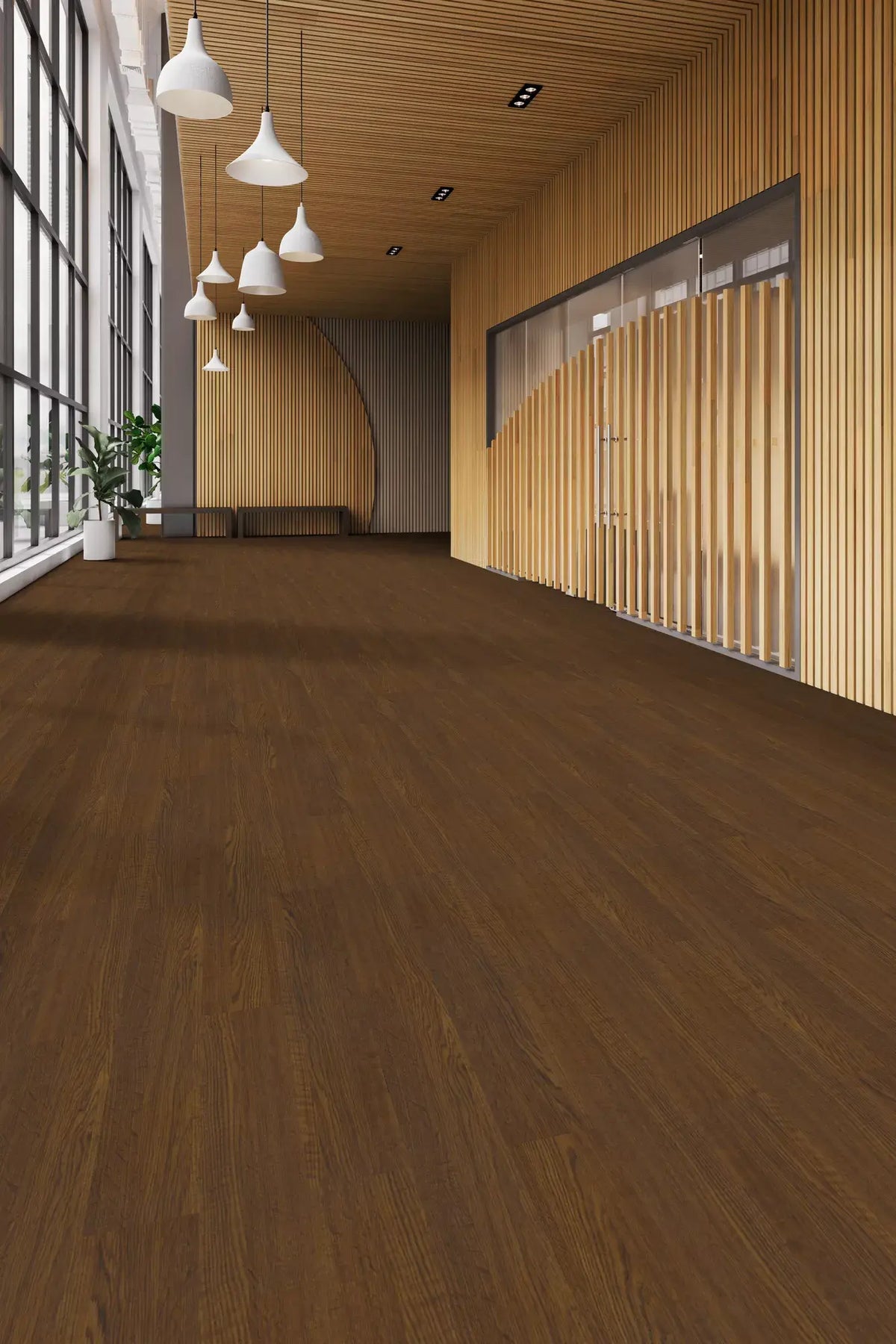 Tarkett - Event+ Wood - Heritage Plank - 6&quot; x 36&quot; - Luxury Vinyl Tile - Antique Walnut Installed