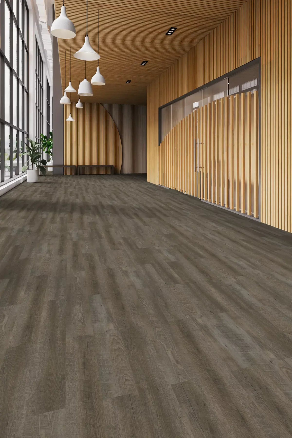 Tarkett - Event+ Wood - Heritage Plank - 6&quot; x 36&quot; - Luxury Vinyl Tile - Smoked Oak Installed