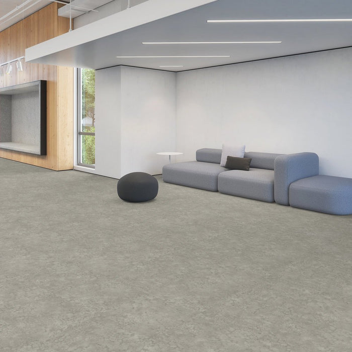 Patcraft - Set In Concrete - Dissipate - 24 in. x 24 in. Luxury Vinyl - Peat floor installation