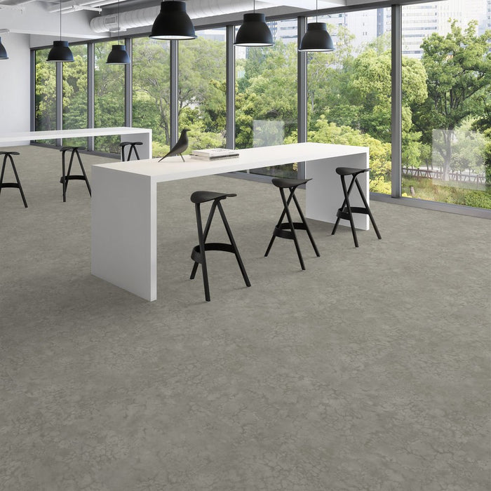 Patcraft - Set In Concrete - Dissipate - 24 in. x 24 in. Luxury Vinyl - Peat floor installation
