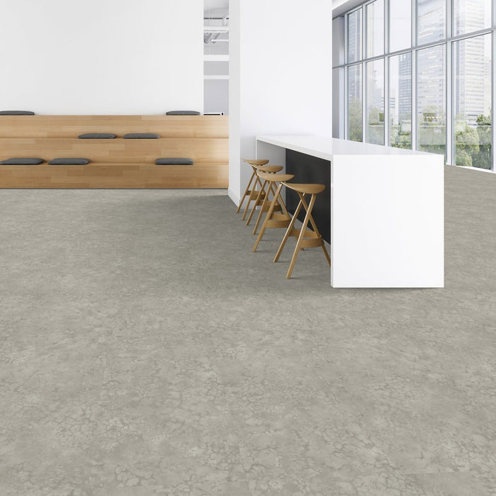 Patcraft - Set In Concrete - Dissipate - 24 in. x 24 in. Luxury Vinyl - Peat floor installation