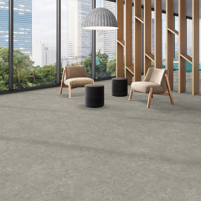 Patcraft - Set In Concrete - Dissipate - 24 in. x 24 in. Luxury Vinyl - Peat floor installation