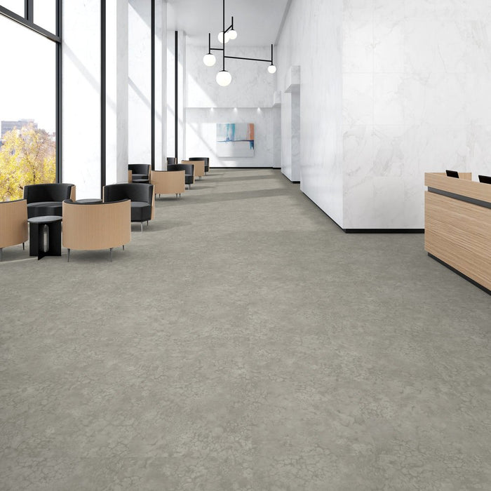 Patcraft - Set In Concrete - Dissipate - 24 in. x 24 in. Luxury Vinyl - Peat floor installation