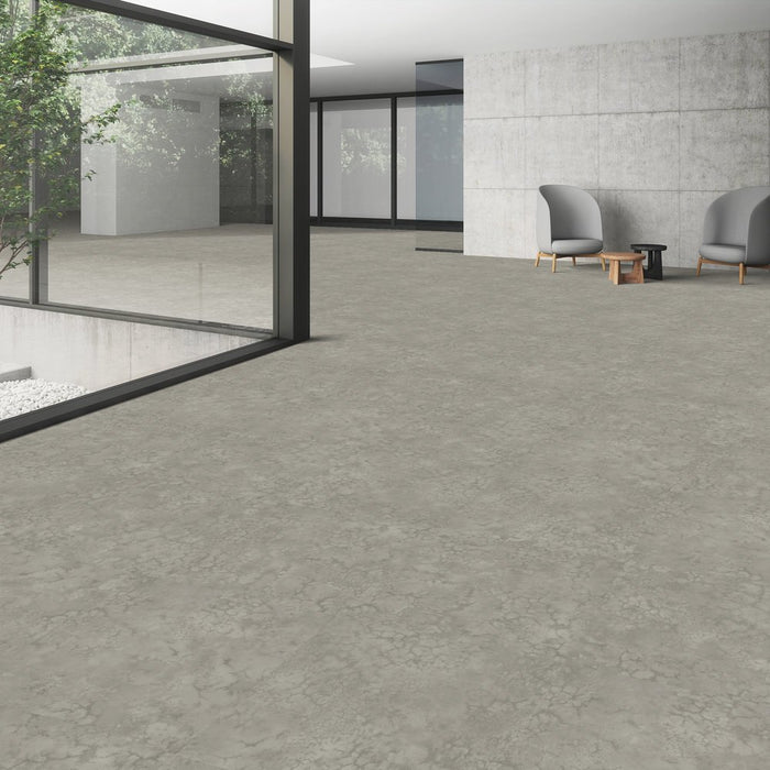 Patcraft - Set In Concrete - Dissipate - 24 in. x 24 in. Luxury Vinyl - Peat floor installation