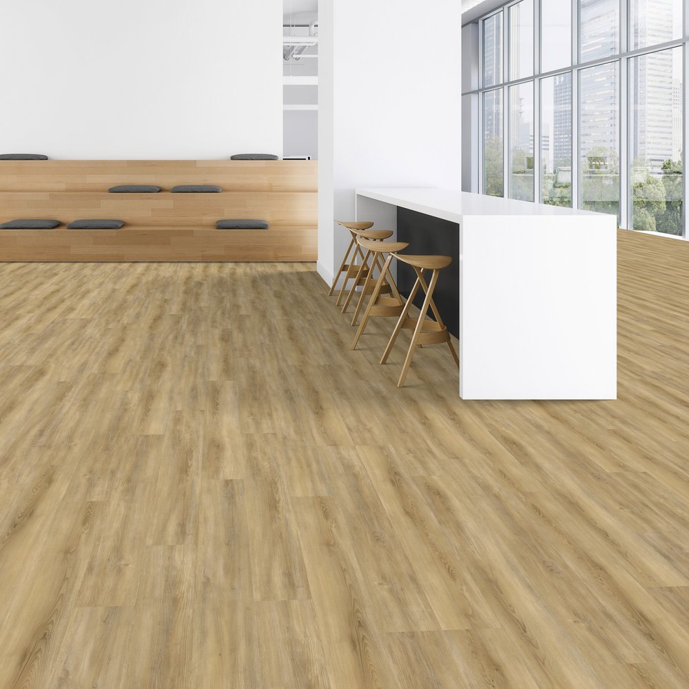 Patcraft - Emery - 7 in. x 48 in. Luxury Vinyl - Dune floor installation