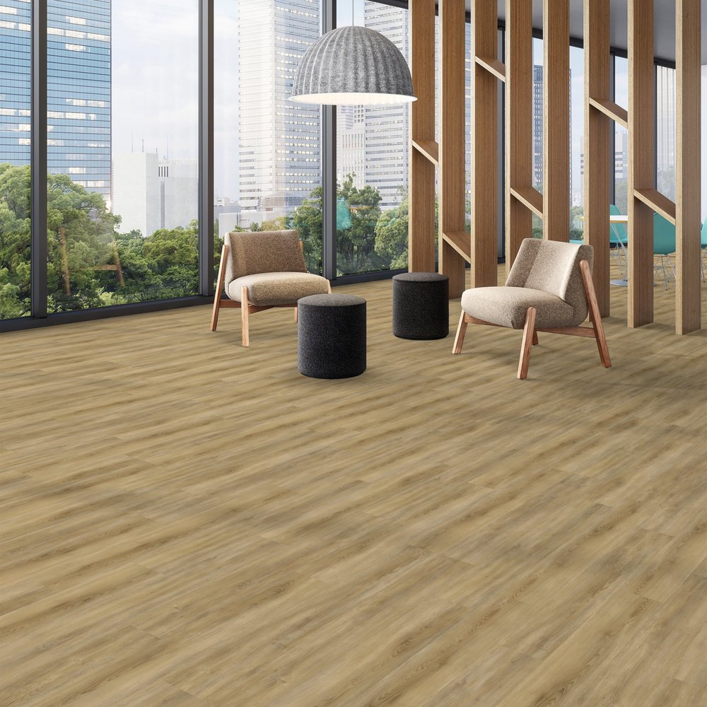 Patcraft - Emery - 7 in. x 48 in. Luxury Vinyl - Dune floor installation