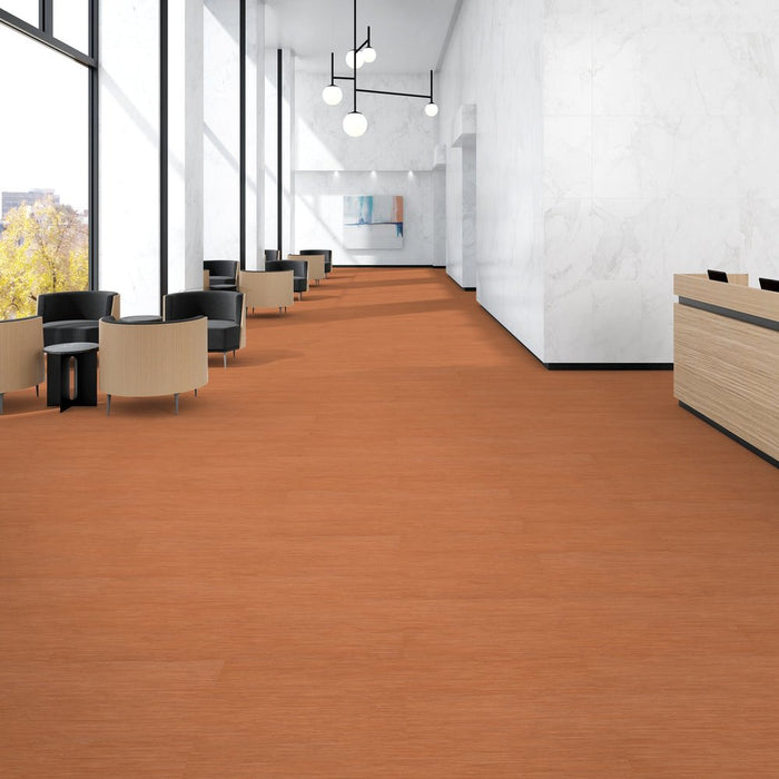 Patcraft - Crossover LL - 7 in. x 48 in. Luxury Vinyl - Citrus floor installation