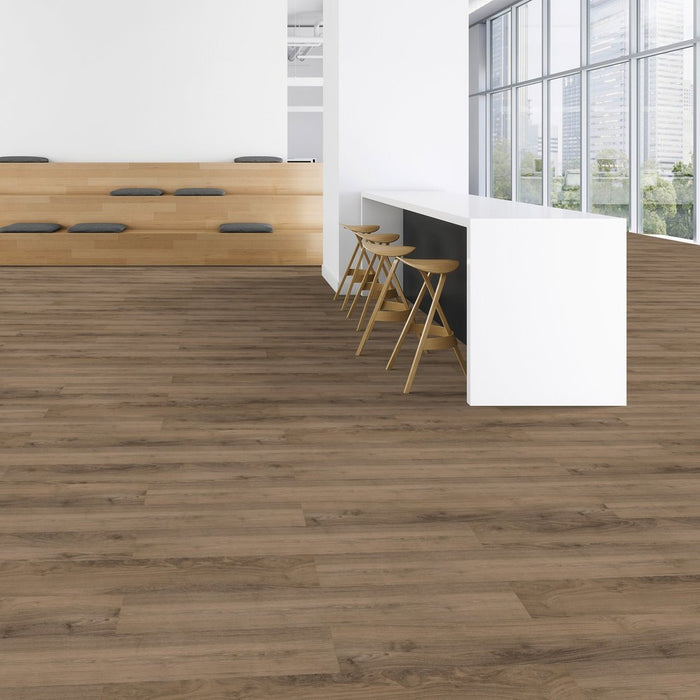 Patcraft - Crossover LL - 7 in. x 48 in. Luxury Vinyl - Smokey Taupe floor installation