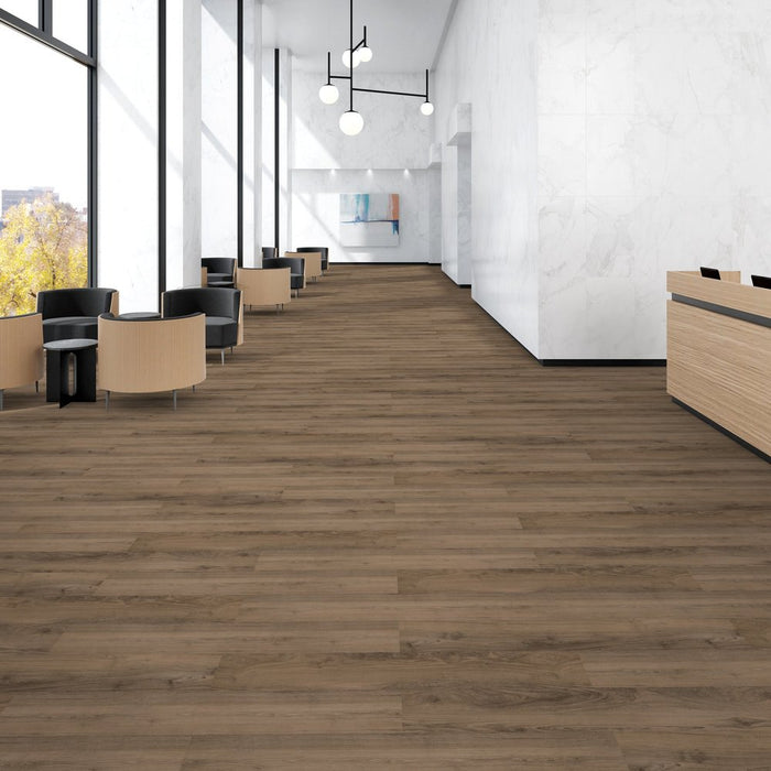 Patcraft - Crossover LL - 7 in. x 48 in. Luxury Vinyl - Smokey Taupe floor installation