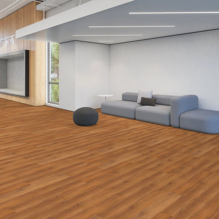 Patcraft - Crossover LL - 7 in. x 48 in. Luxury Vinyl - Spiced Cherry floor installation