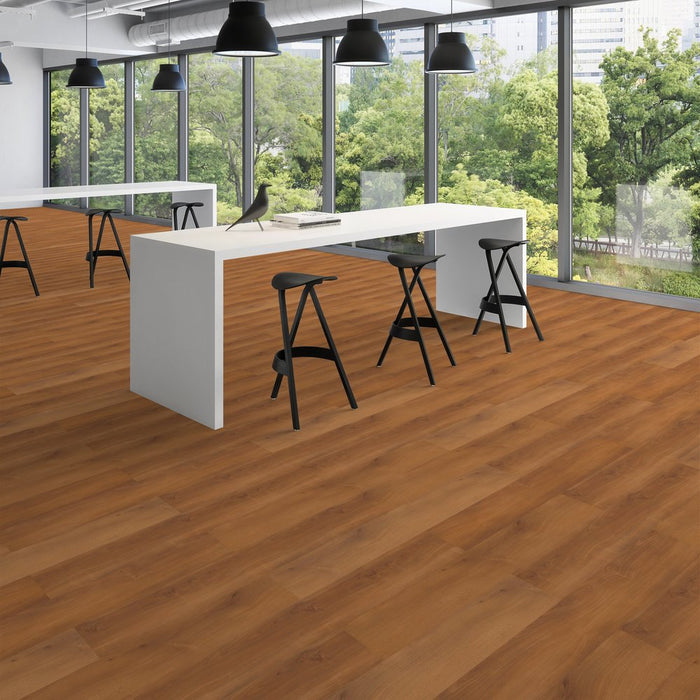 Patcraft - Crossover LL - 7 in. x 48 in. Luxury Vinyl - Spiced Cherry floor installation