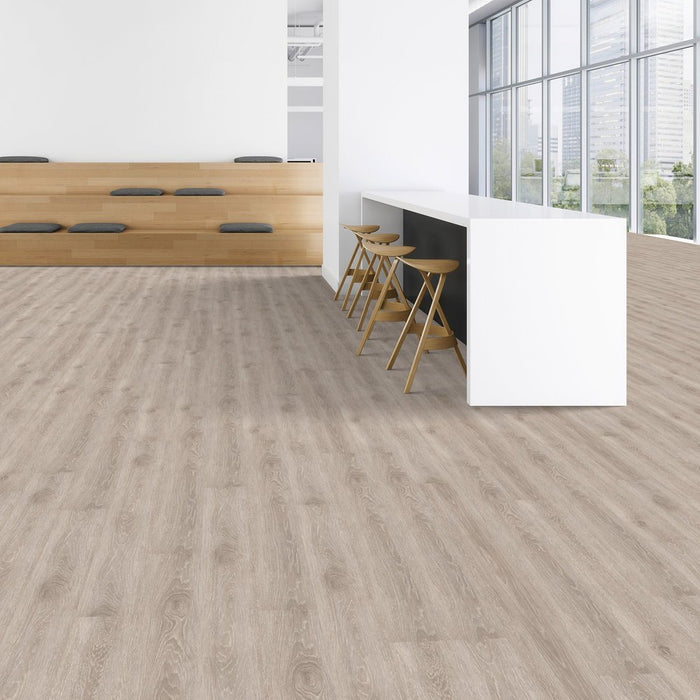 Patcraft - Crossover Click - 7 in. x 48 in. Luxury Vinyl - Desert floor installation