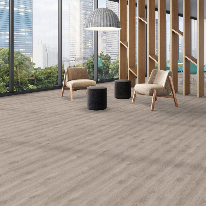 Patcraft - Crossover Click - 7 in. x 48 in. Luxury Vinyl - Desert floor installation