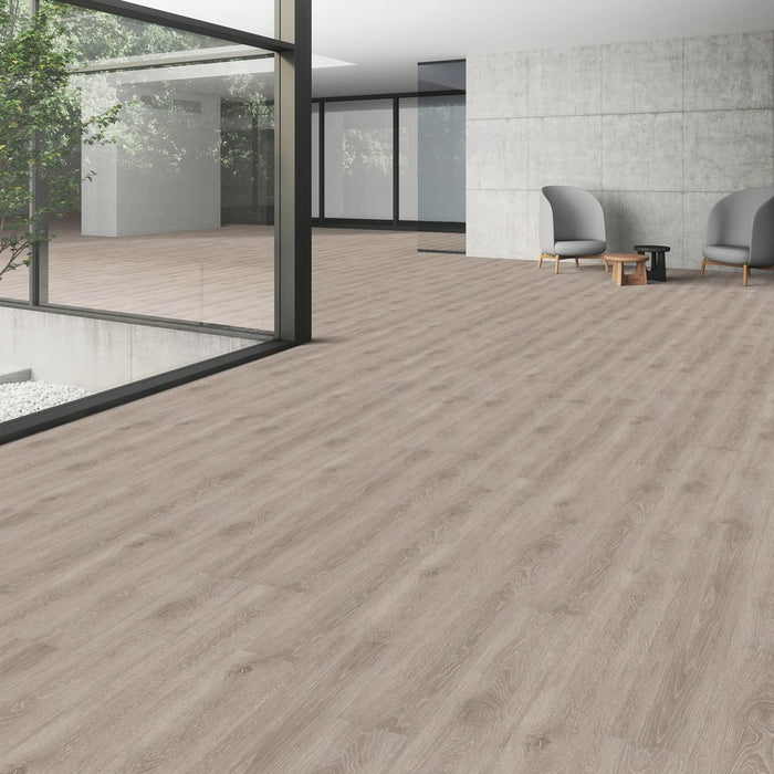 Patcraft - Crossover Click - 7 in. x 48 in. Luxury Vinyl - Desert floor installation