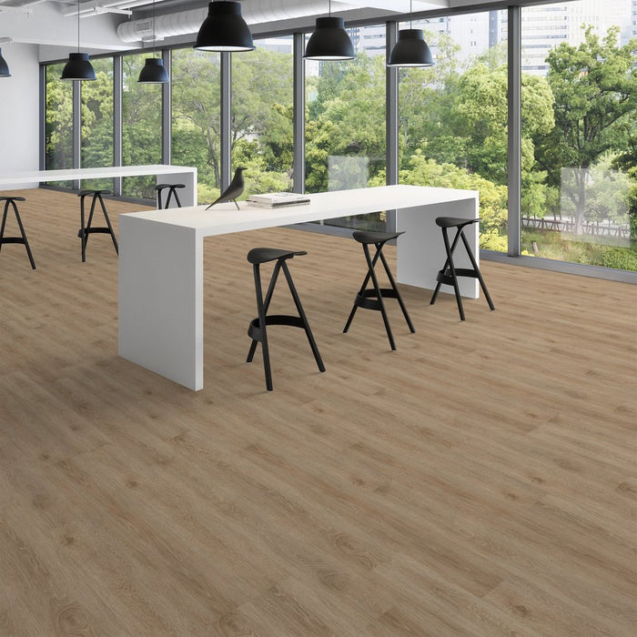 Patcraft - Crossover Click - 7 in. x 48 in. Luxury Vinyl - Beachscape floor installation