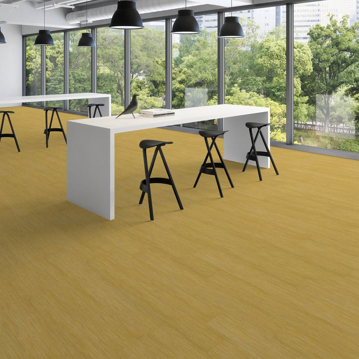 Patcraft - Crossover Click - 7 in. x 48 in. Luxury Vinyl - Sunlit floor installation