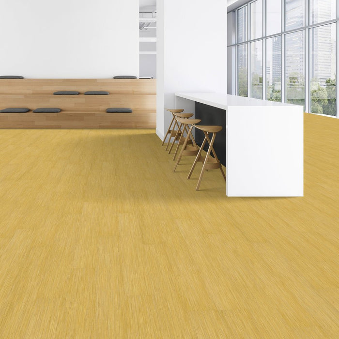 Patcraft - Crossover Click - 7 in. x 48 in. Luxury Vinyl - Sunlit floor installation