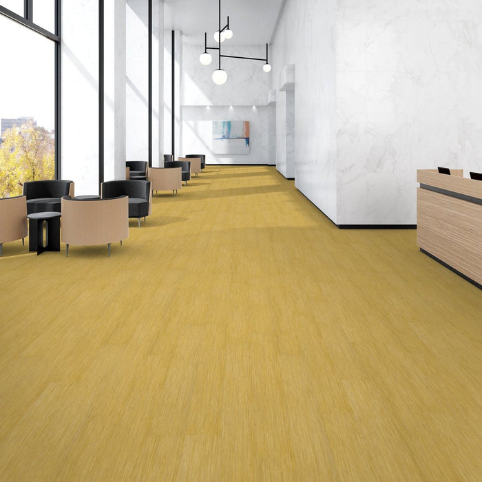 Patcraft - Crossover Click - 7 in. x 48 in. Luxury Vinyl - Sunlit floor installation