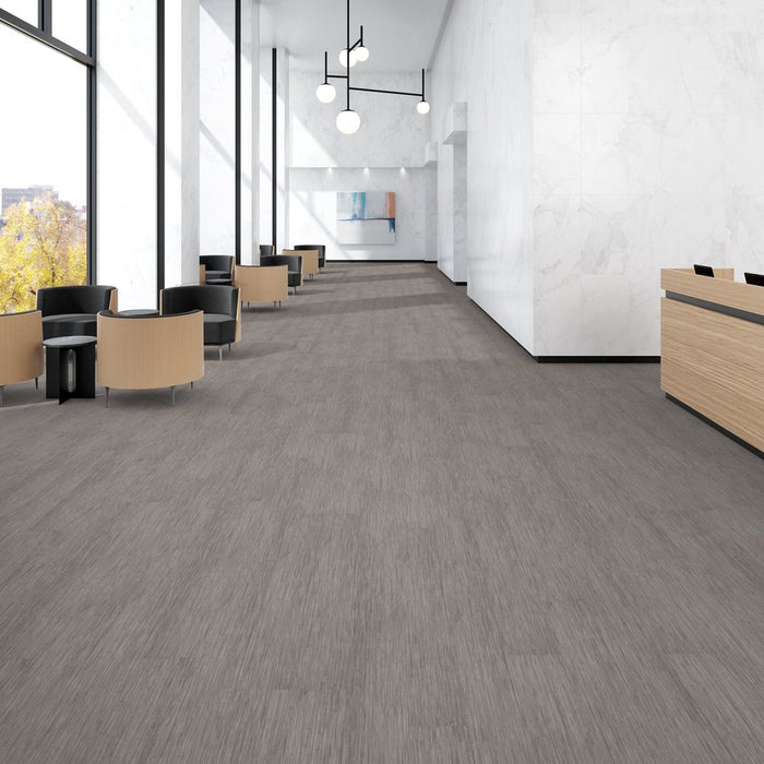 Patcraft - Crossover Click - 7 in. x 48 in. Luxury Vinyl - Haze floor installation