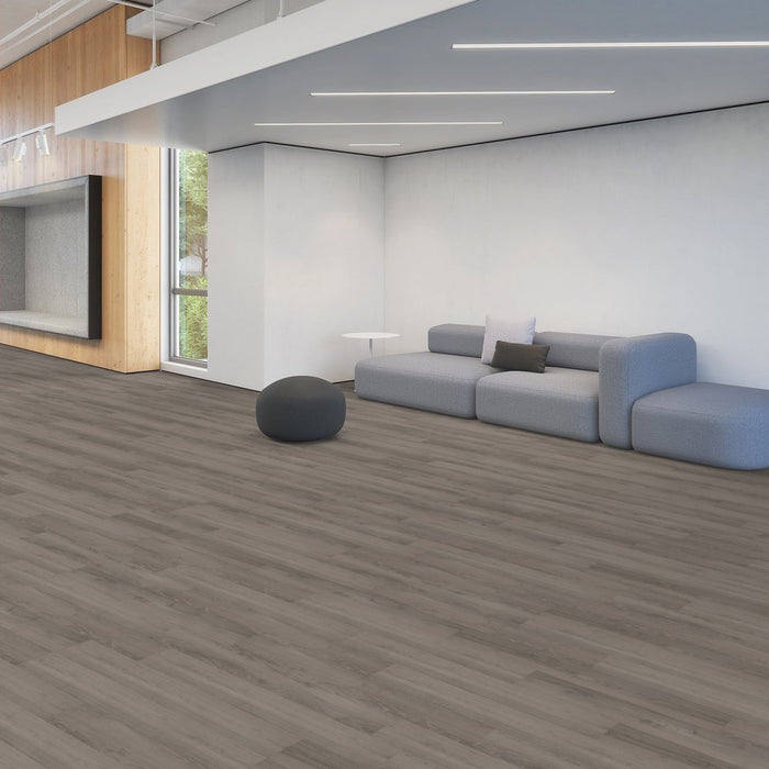 Patcraft - Crossover Click - 7 in. x 48 in. Luxury Vinyl - Heron floor installation