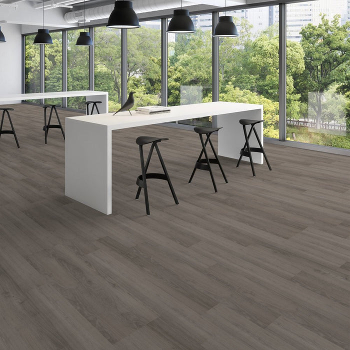 Patcraft - Crossover Click - 7 in. x 48 in. Luxury Vinyl - Heron floor installation